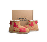 EVERAU® UGG Boots Sheepskin Wool Red Floral Print Mini Classic Suede EU40 - UGG EXPRESS