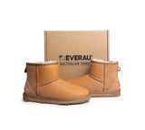 EVERAU® UGG Boots Sheepskin Wool Yellow Diagonal Stripe Print Mini Classic Suede EU41 - UGG EXPRESS