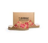 EVERAU® UGG Slippers Sheepskin Wool Red Floral Print Suede Cruz EU40 - UGG EXPRESS