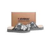 EVERAU® UGG Slippers Sheepskin Wool Grey Floral Print Suede Cruz EU39 - UGG EXPRESS