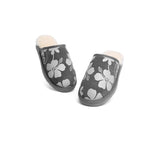 EVERAU® UGG Slippers Sheepskin Wool Grey Floral Print Suede Cruz EU40 - UGG EXPRESS