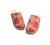 EVERAU® UGG Slippers Sheepskin Wool Red Floral Print Suede Cruz EU40 - UGG EXPRESS