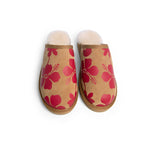 EVERAU® UGG Slippers Sheepskin Wool Red Floral Print Suede Cruz EU40 - UGG EXPRESS