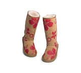 EVERAU® UGG Boots Sheepskin Wool Red Floral Print Tall Classic Suede EU41 - UGG EXPRESS