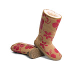 EVERAU® UGG Boots Sheepskin Wool Red Floral Print Tall Classic Suede EU41 - UGG EXPRESS