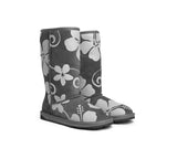 EVERAU® UGG Boots Sheepskin Wool Grey Floral Print Tall Classic Suede EU41 - UGG EXPRESS