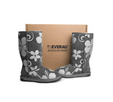 EVERAU® UGG Boots Sheepskin Wool Grey Floral Print Tall Classic Suede EU41 - UGG EXPRESS