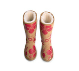 EVERAU® UGG Boots Sheepskin Wool Red Floral Print Tall Classic Suede EU41 - UGG EXPRESS