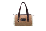 Women Sheepskin Wool Small Hand Carry Shoulder Strap Zip Barrell Bag - UGG EXPRESS