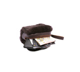 Women Sheepskin Wool Fluffy Small Zip Camera Pouch - UGG EXPRESS