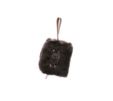 Women Sheepskin Wool Fluffy Small Zip Camera Pouch - UGG EXPRESS