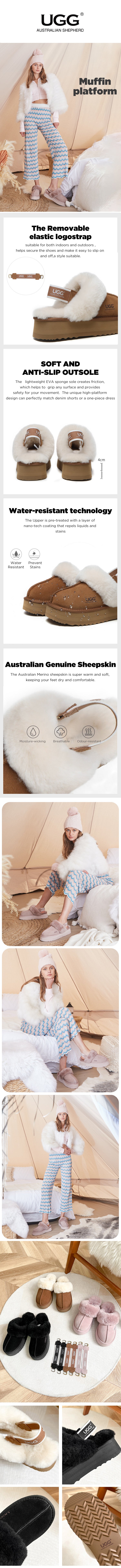 AUSTRALIAN SHEPHERD® UGG Slippers Women Platform Muffin