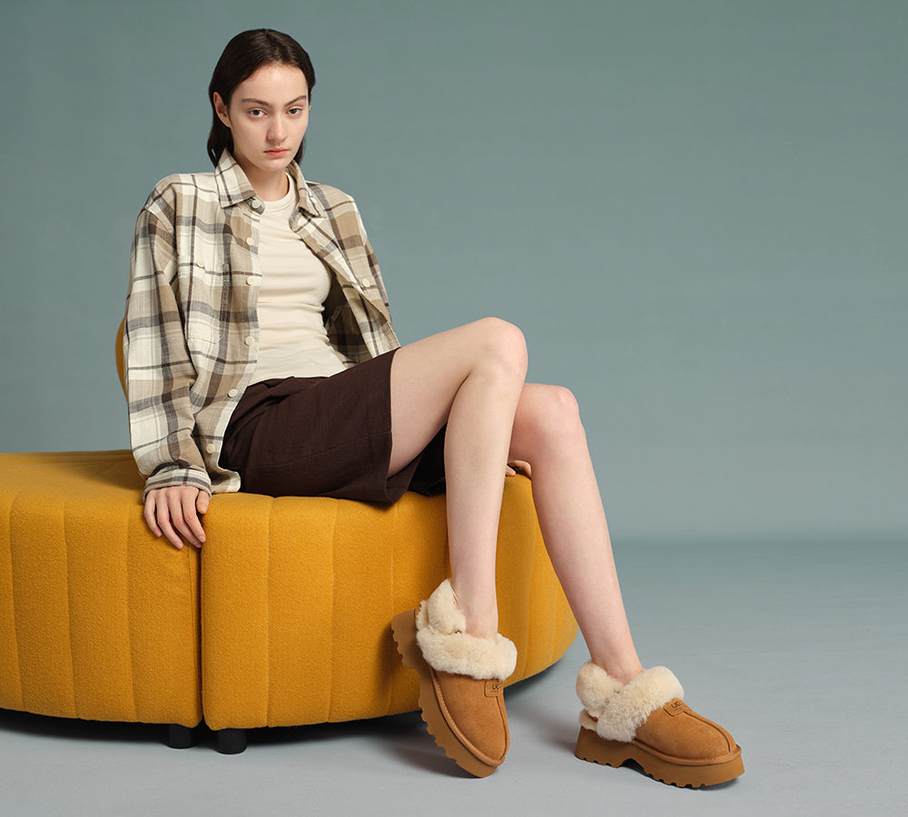 AUSTRALIAN SHEPHERD® UGG Slippers Women Chunky Platform Muna