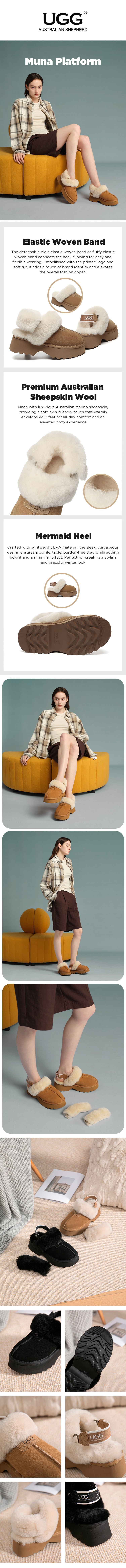AUSTRALIAN SHEPHERD® UGG Slippers Women Platform Muna