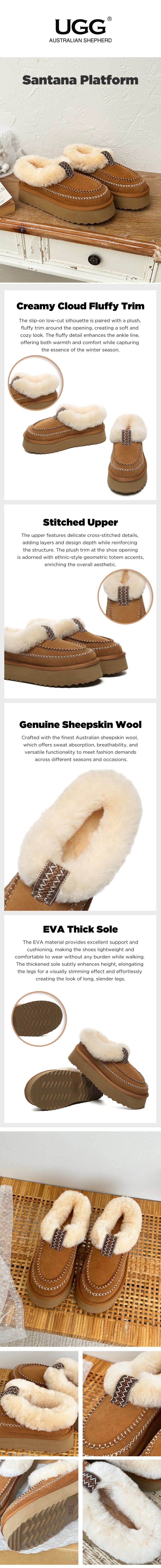 AUSTRALIAN SHEPHERD® UGG Slippers Women    Platform Santana