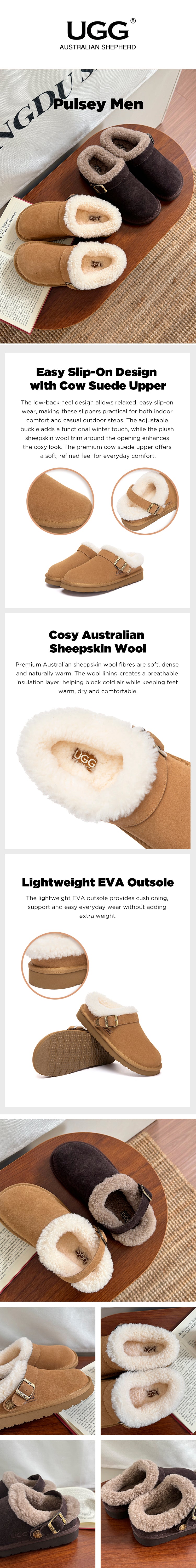 AUSTRALIAN SHEPHERD® UGG Slippers Men Clogs Pulsey