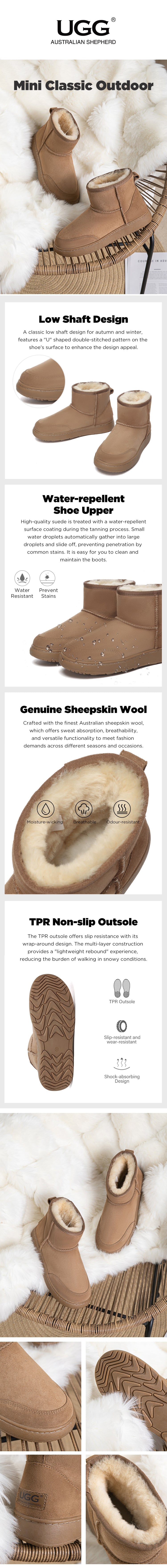 AUSTRALIAN SHEPHERD® UGG Boots Unisex Mini Classic Outdoor