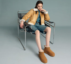 AUSTRALIAN SHEPHERD® UGG Boots Sheepskin Wool Zipper Ankle Platform Arya UGG AUSTRALIAN SHEPHERD