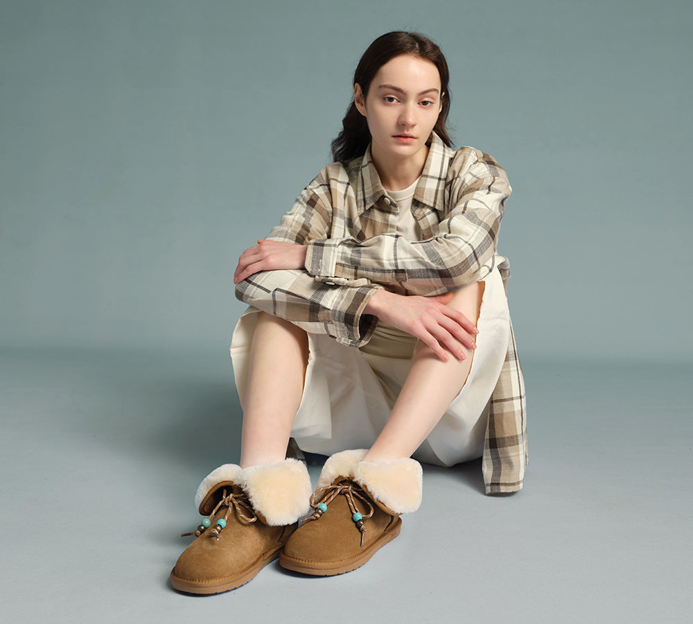 AUSTRALIAN SHEPHERD® UGG Women Sheepskin Wool Lace Up Fashion Boots Carlos UGG AUSTRALIAN SHEPHERD