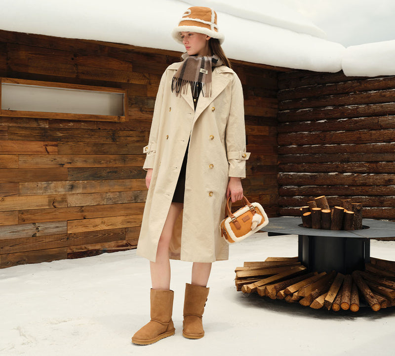 AUSTRALIAN SHEPHERD® UGG Boots Sheepskin Wool Buckle Mid Calf Winza UGG AUSTRALIAN SHEPHERD