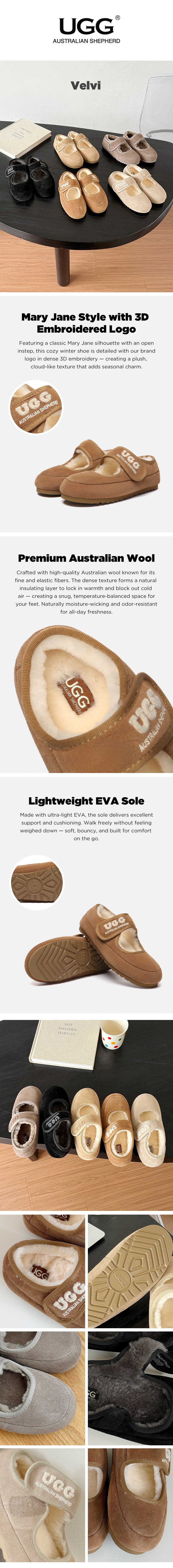 AUSTRALIAN SHEPHERD® UGG Slippers Mary Jane Velvi