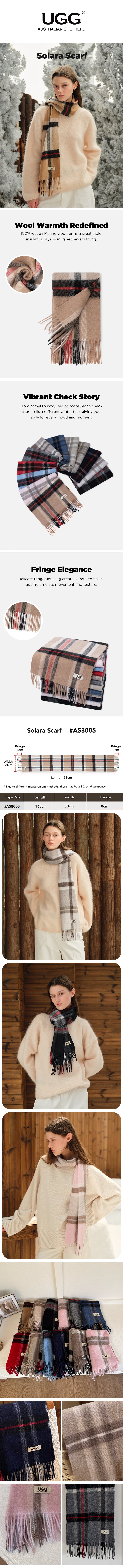 AUSTRALIAN SHEPHERD® 100% Wool Check Scarf Solara