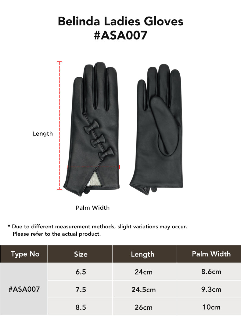 AUSTRALIAN SHEPHERD® Ladies Leather Gloves Belinda size chart