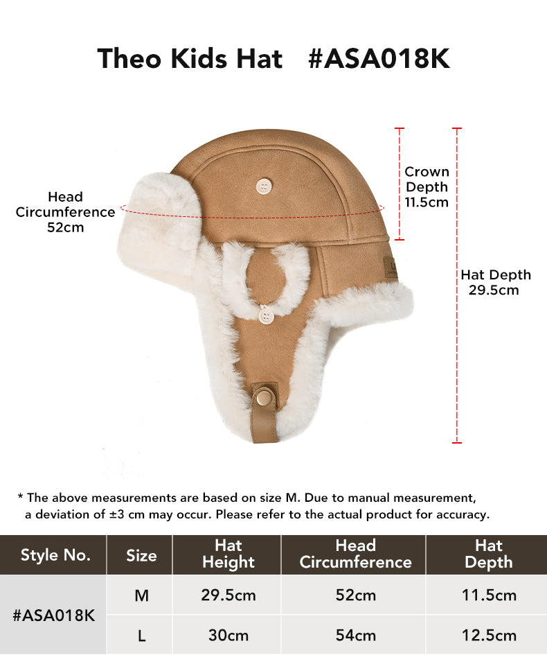 AUSTRALIAN SHEPHERD® Kids Wool Theo Hat size chart