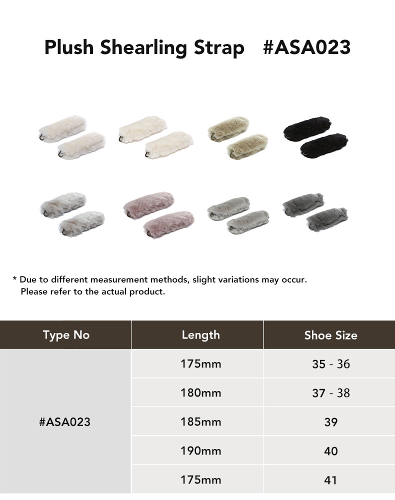 AUSTRALIAN SHEPHERD® Slippers Removable Elastic Metal Connection Plush Shearling Strap size chart