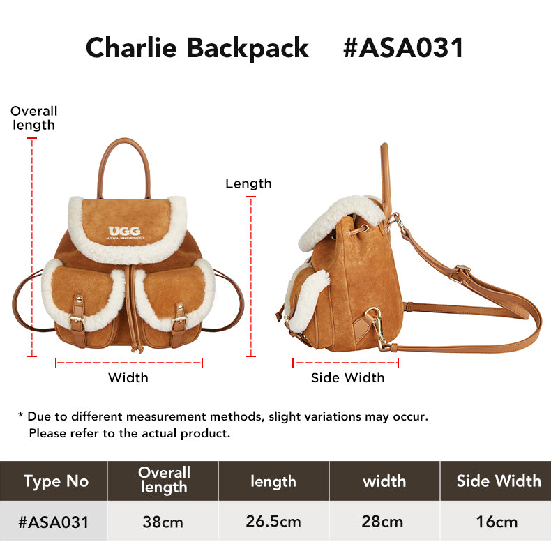 AUSTRALIAN SHEPHERD® Women Wool Backpack Charlie size chart