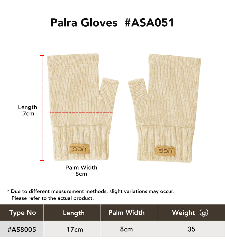 AUSTRALIAN SHEPHERD® Wool Cashmere Blend Fingerless Gloves Palra size chart