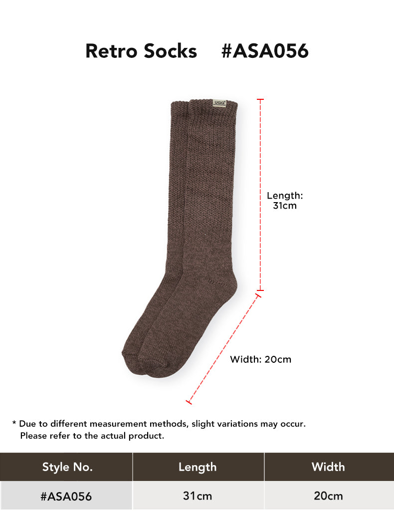 AUSTRALIAN SHEPHERD® Cotton Crew Retro Socks One Pair size chart