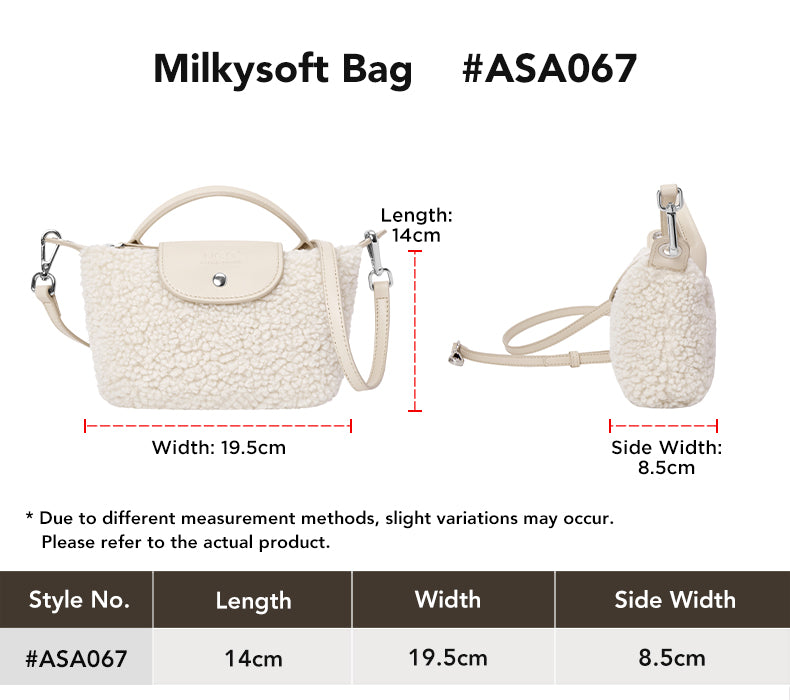 AUSTRALIAN SHEPHERD® Crossbody Milky Soft Bag size chart