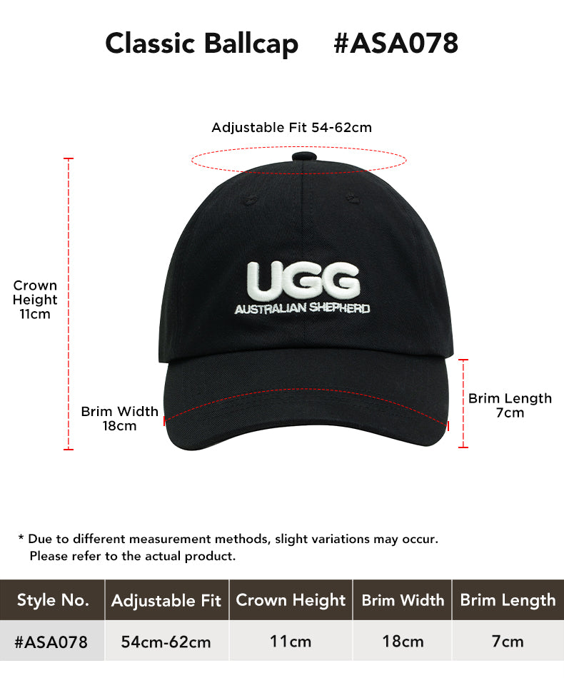 AUSTRALIAN SHEPHERD® UGG Classic Ballcap size chart