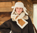 AUSTRALIAN SHEPHERD® Fluffy Sheepskin Wool Shearling Lined Scarf Puni UGG AUSTRALIAN SHEPHERD