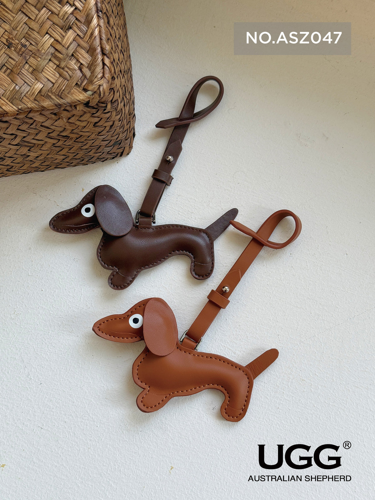 AUSTRALIAN SHEPHERD® Leather Dog Bag Charm Ruffin