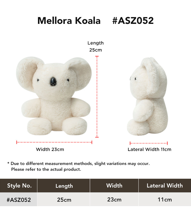 AUSTRALIAN SHEPHERD® Fluffy Toy Mellora Koala size chart