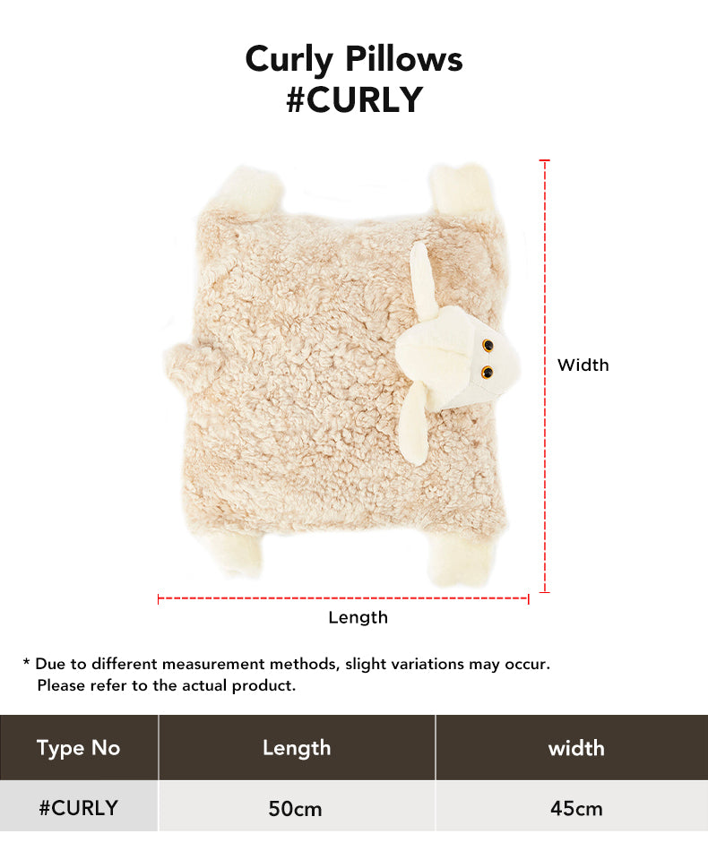 Curly Wool Pillows size chart