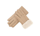 AUSTRALIAN SHEPHERD® Leather Fluffy Sheepskin Wool Stitching Gloves - UGG EXPRESS