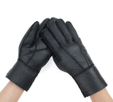 AUSTRALIAN SHEPHERD® Leather Fluffy Sheepskin Wool Stitching Gloves - UGG EXPRESS