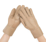 AUSTRALIAN SHEPHERD® Leather Fluffy Sheepskin Wool Stitching Gloves - UGG EXPRESS