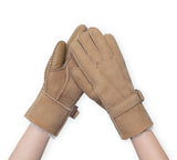 EVERAU® Fluffy Sheepskin Wool Adjustable Strap Buckle Gloves Shea