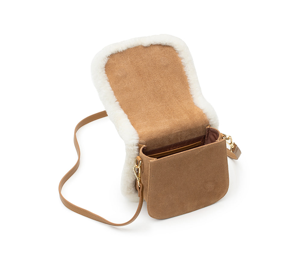 AUSTRALIAN SHEPHERD® Women Fluffy Wool Over Shoulder Messenger Bag