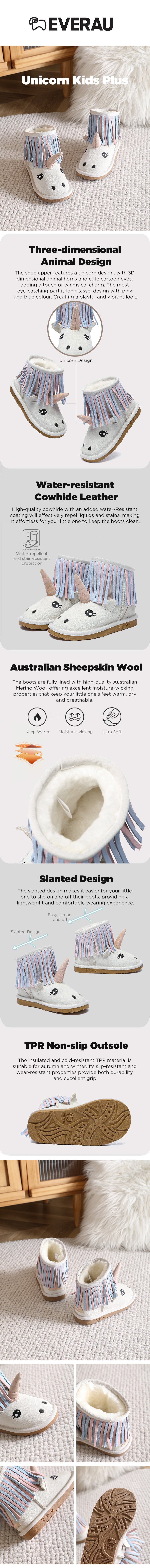 EVERAU® UGG Boots Kids Unicorn Plus