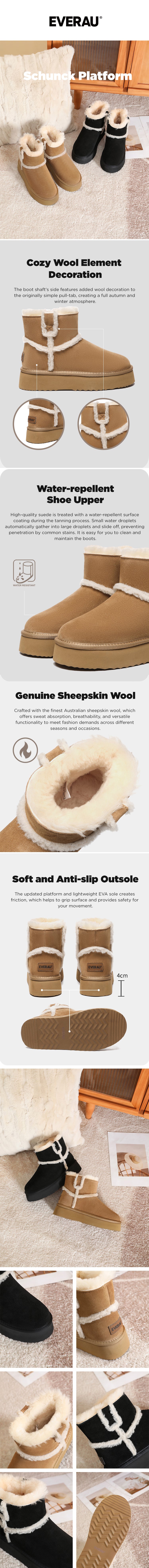 EVERAU® UGG Boots Women Platform Schunck