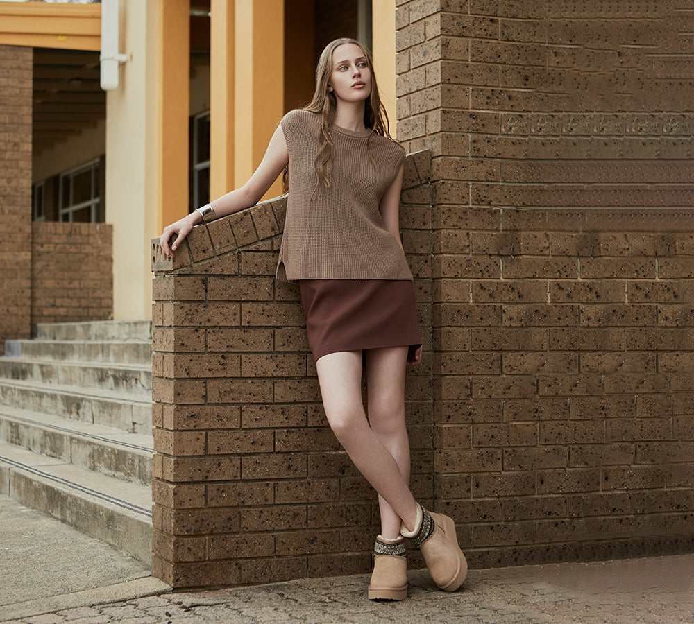 EVERAU® UGG Boots Woven Platform Grantlee