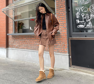 EVERAU® UGG Boots Women  Buckle Decor Ankle Polarwalk