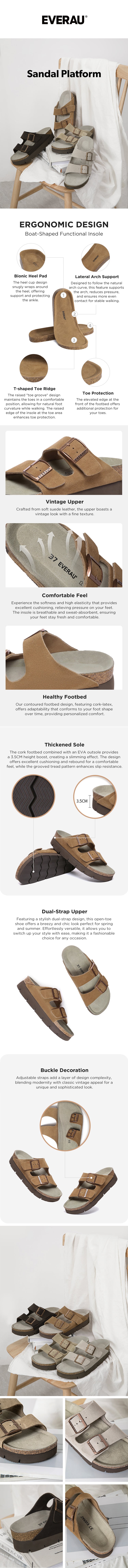 EVERAU® Unisex Platform Slides