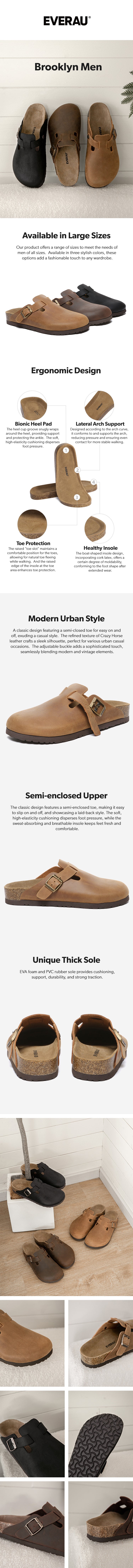 EVERAU® Men Clogs Brooklyn
