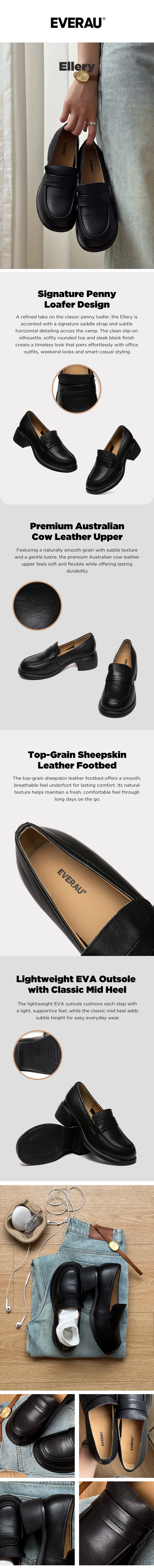 EVERAU® Women Leather Loafers Ellery